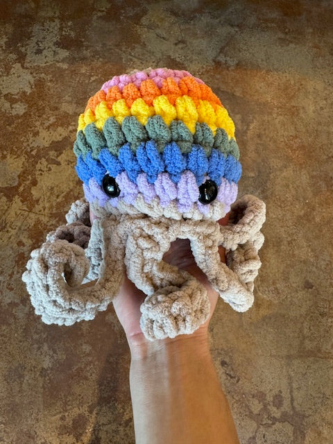 Crocheted Rainbow Octopus