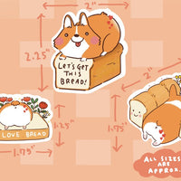 Let's Get This Bread Corgi Sticker Pack