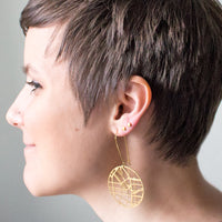 laser cut Portland map earrings