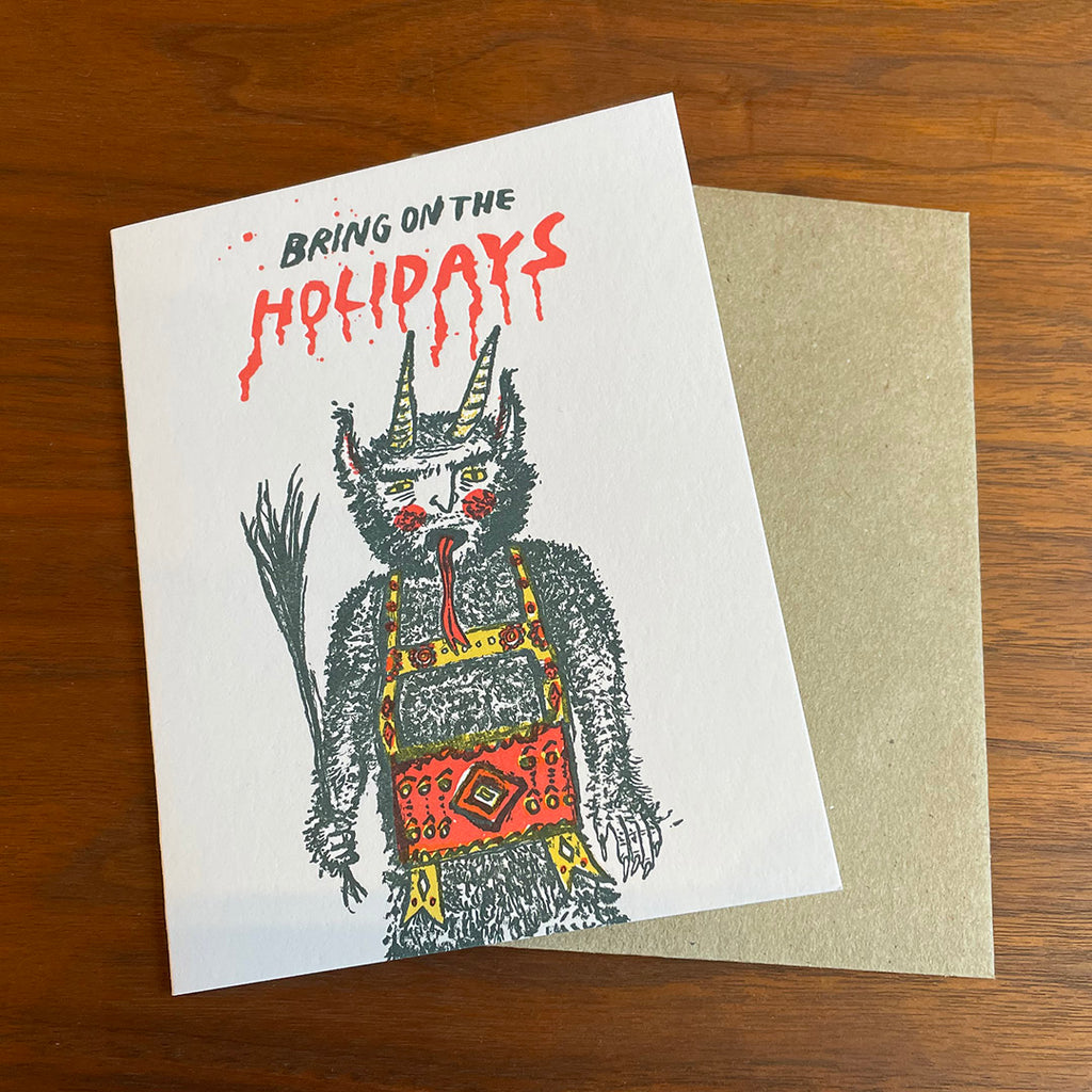 Bring on the Holidays Krampus Letterpress Card
