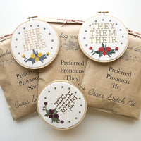 Preferred Pronouns Cross Stitch Kits
