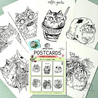 Coffee + Cannabis Cats Postcard Set