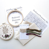 Preferred Pronouns Cross Stitch Kits