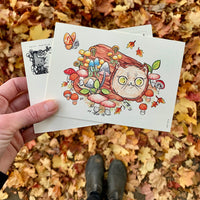 Nature + Mushrooms Cats Postcard Set