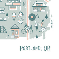 Portland Neighborhood Map Print