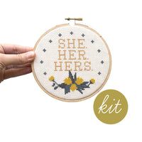 Preferred Pronouns Cross Stitch Kits