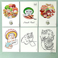 Snail Mail Cats Postcard Set