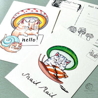 Snail Mail Cats Postcard Set