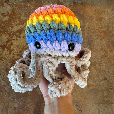 Crocheted Rainbow Octopus