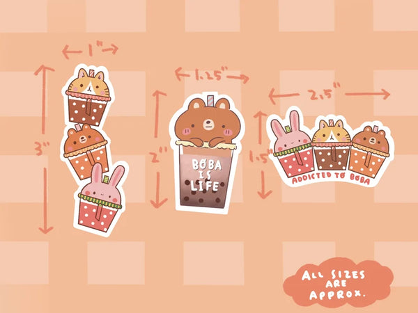 Boba Addict Sticker Pack – Crafty Wonderland