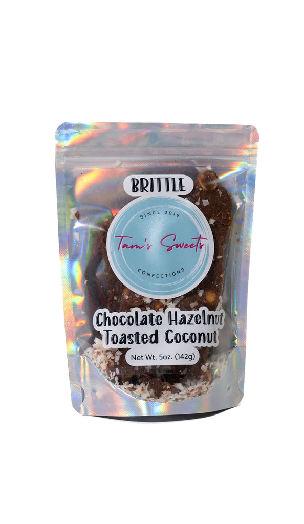 Chocolate Hazelnut Toasted Coconut Soft Brittle
