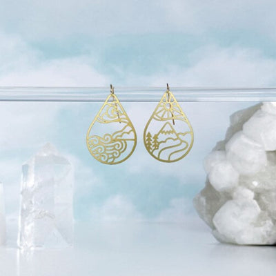 Moon Ocean + Sun Mountain Earrings