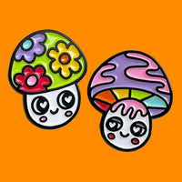 Mushroom Duo Enamel Pin Set