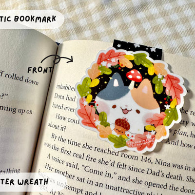 Winter Wreath Magnetic Bookmark