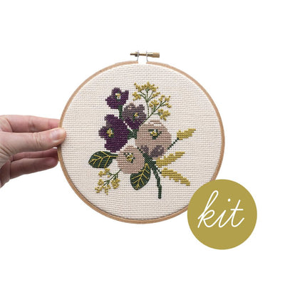 Amethyst Floral Cross Stitch Kit