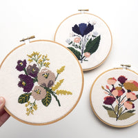 Amethyst Floral Cross Stitch Kit