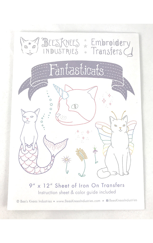 Fantasticats Iron-On Embroidery Transfers