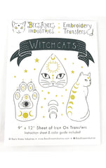 Witchcats Iron-On Embroidery Transfers