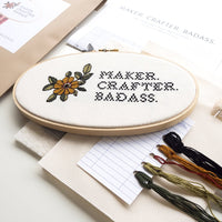 Maker Crafter Badass Cross Stitch Kit