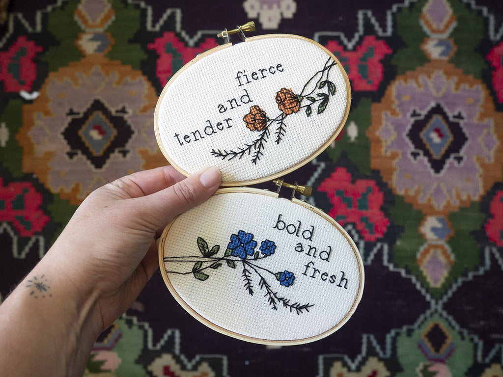 Midnight Floral Cross Stitch Kit – Crafty Wonderland