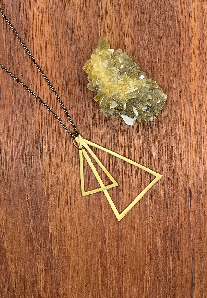 Brass Triangle Geo Necklace