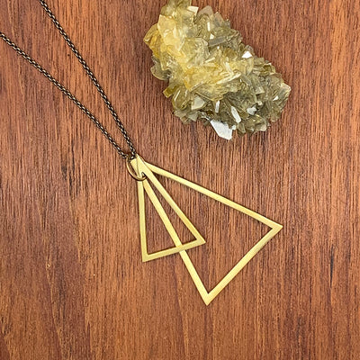 Brass Triangle Geo Necklace