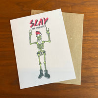 Slay the Holidays Skeleton Letterpress Card