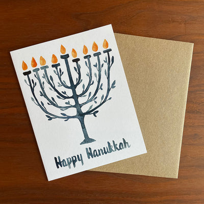 Happy Hanukkah Menorah Card