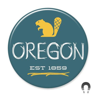 Oregon State Flag Beaver Magnet