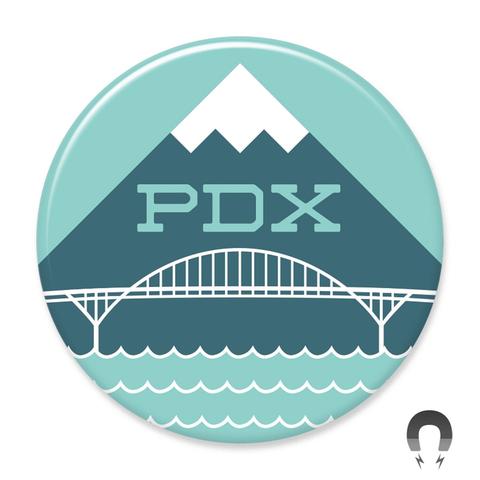 PDX Bridge Mountain Magnet