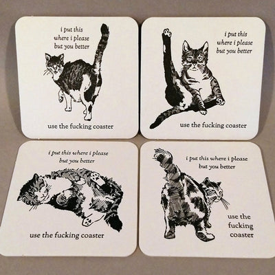 Cat Butt Coasters - Set of Four