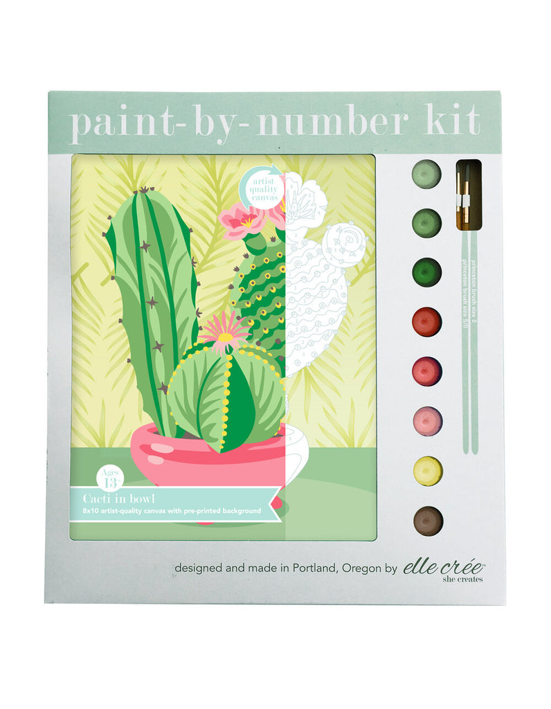 Cacti in Bowl Paint by Numbers Kit