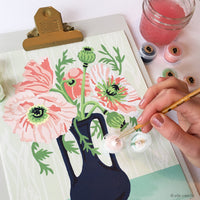 Poppies in Vase Paint by Numbers Kit