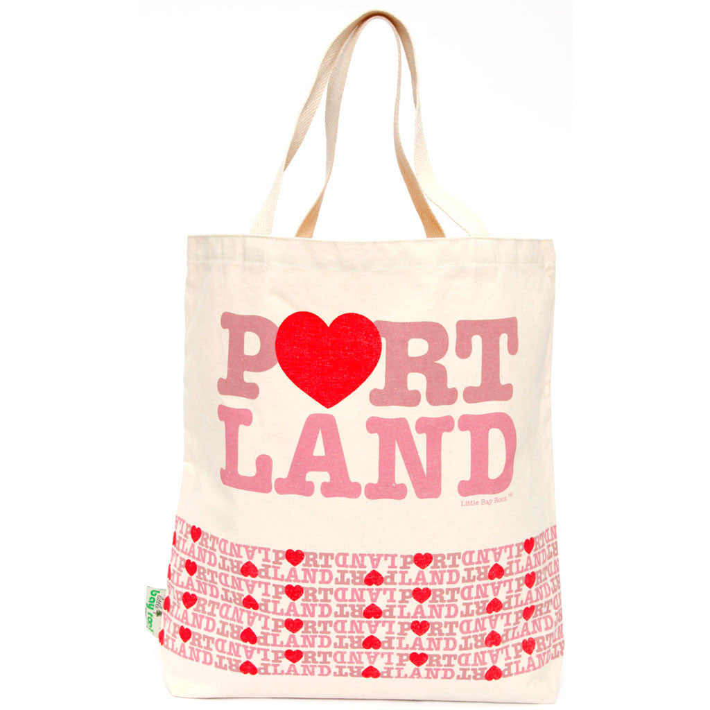 Heart Portland tote bag pink and red