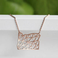 Oregon geometric necklace rose gold