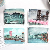 Portland 4 Seasons Bridges Sticker Set