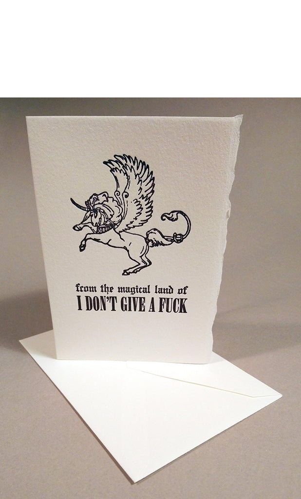 From the Magical Land of I Don't Give a F*ck Letterpress Card