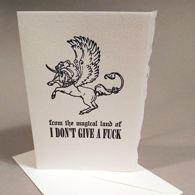 From the Magical Land of I Don't Give a F*ck Letterpress Card