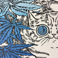 Oh Hi Cannabis Cat Print