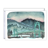Snowy St. John's Bridge Card