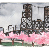Steel Bridge in Spring Print